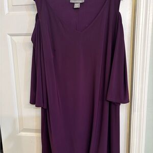 Kate & Mallory Deep Purple V-Neck dress with cold shoulders